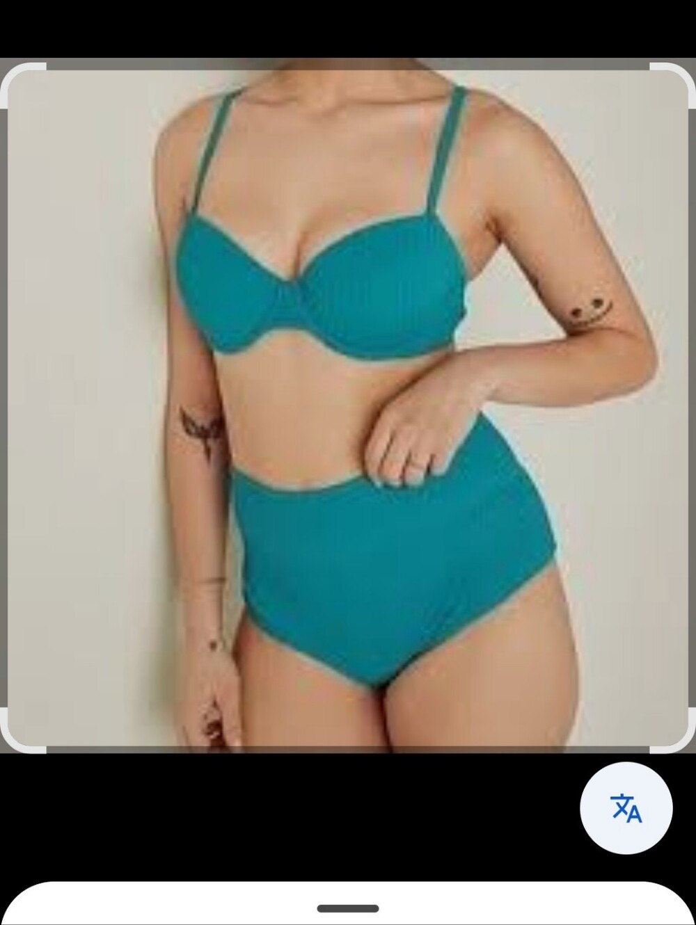 PINK Victoria's Secret Teal Ribbed SwimSuit & High-Waist Set